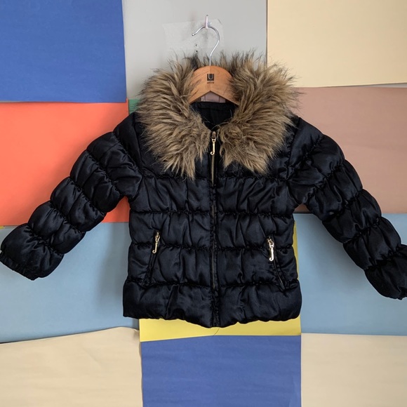 Juicy Couture Other - Juicy Couture Black Faux Fur Puffer Jacket size 3T